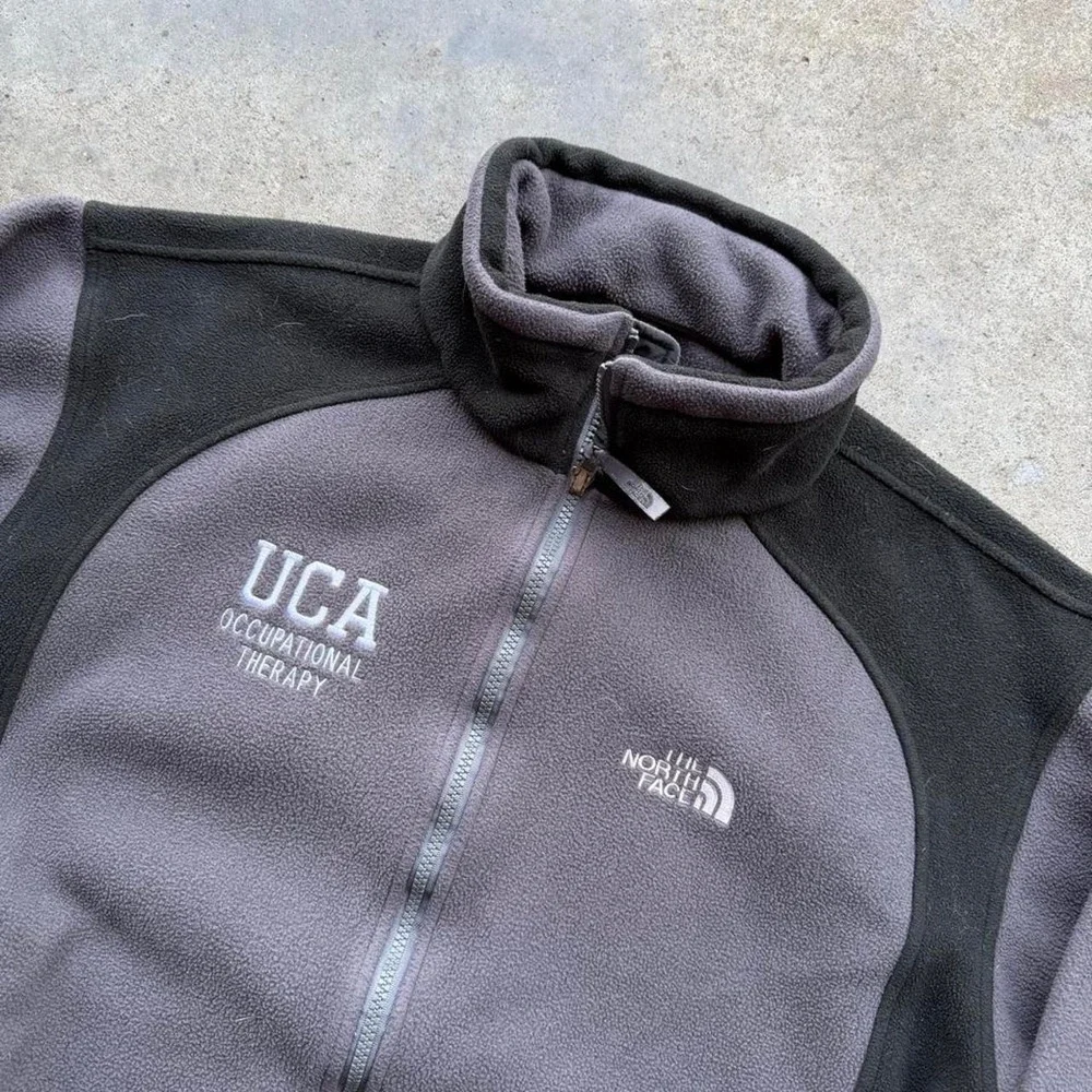 Vintage The North Face gray & black fleece jacket size M